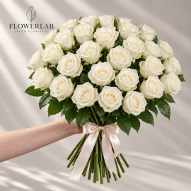 Trandafir alb 40 cm (verificați disponibilitatea)