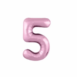 Balon roz cifra "5"