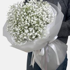Bouquet with white Gypsophila