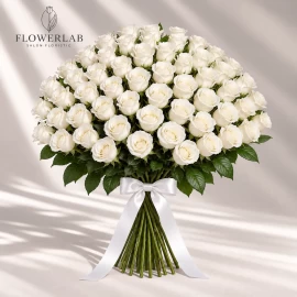 51 White Roses 60 cm (check availability)