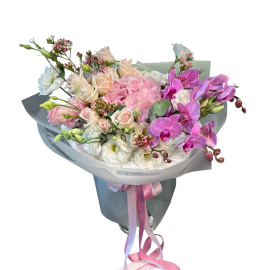 Bouquet with pink orchid