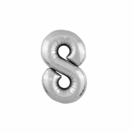 Фольгированная серебряная цифра "8"