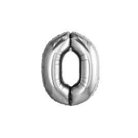Balon argintiu cifra "0"