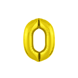 Gold Balloon Number 0 with Helium