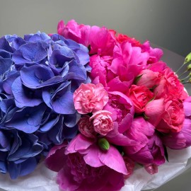 Bouquet of peonies and hydrangea