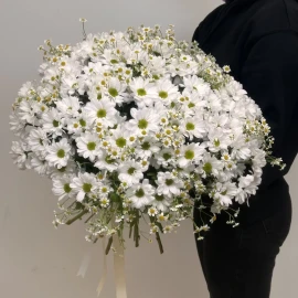 Buchet din crizanteme si romanite