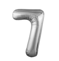 Balon cu heliu argintiu cifra 7