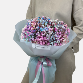 Bouquet colored gypsophila
