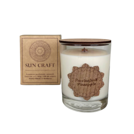 Aroma lumânare din ceară de soia ”Fructul pasiunii și ananas” 180 gr, ~40 ore de ardere