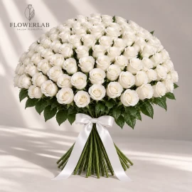 101 White Roses 60 cm (check availability)