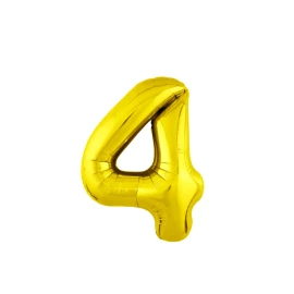 Фольгированная золотая цифра "4"