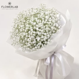 Bouquet with white Gypsophila (pre-order, 7 days)