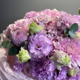 Buchet din hortensii crizanteme si eustome