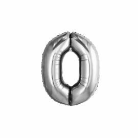 Balon argintiu cifra "0"
