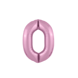 Balon cu heliu roz cifra 0