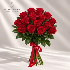 15 trandafiri roșii 50 cm (verificați disponibilitatea)