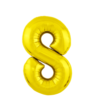 Gold Balloon Number 8 with Helium 102cm