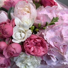 Bouquet with Hydrangea, Peonies, and Spray Roses