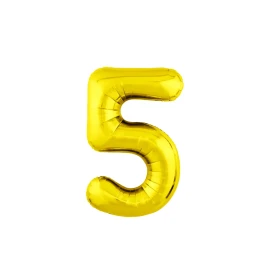 Gold Balloon Number "5"
