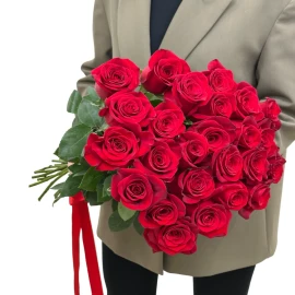 Bouquet  with 25 Red roses (50-60cm)