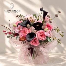 Bouquet with Peony Roses, Calla Lilies and Dahlias (check availability)
