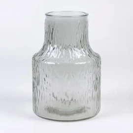 Transparent Gray Glass Vase (19 cm)